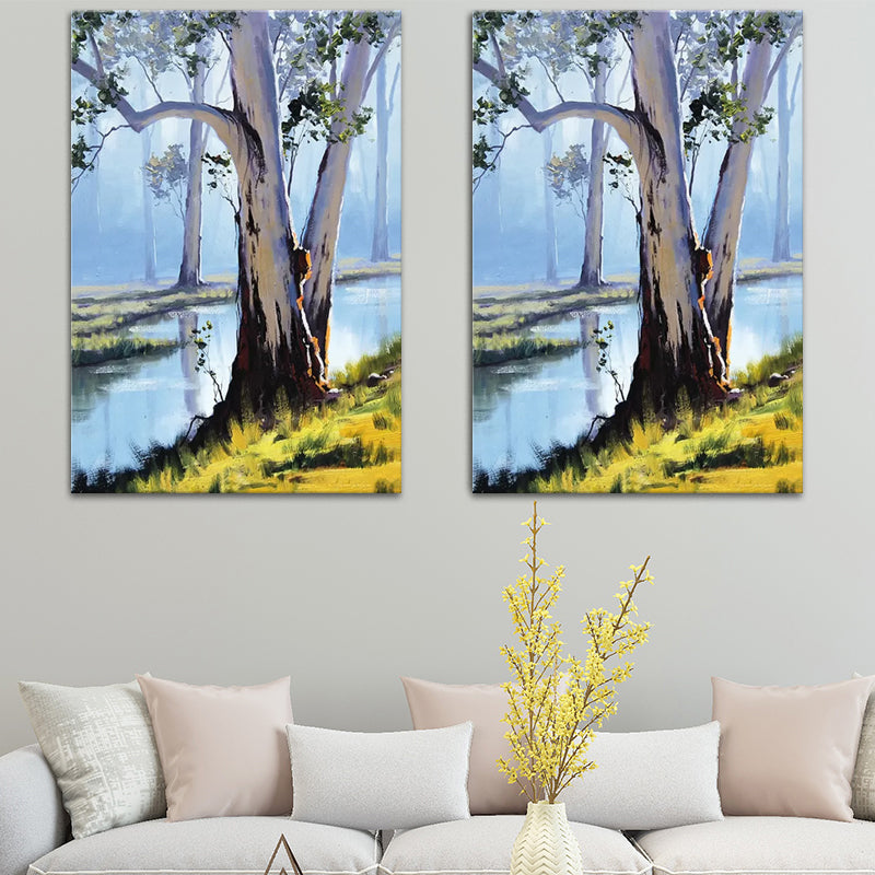 Szenerie Malerei Wanddekoration moderner Stil Textured Canvas Kunstdruck für Wohnzimmer