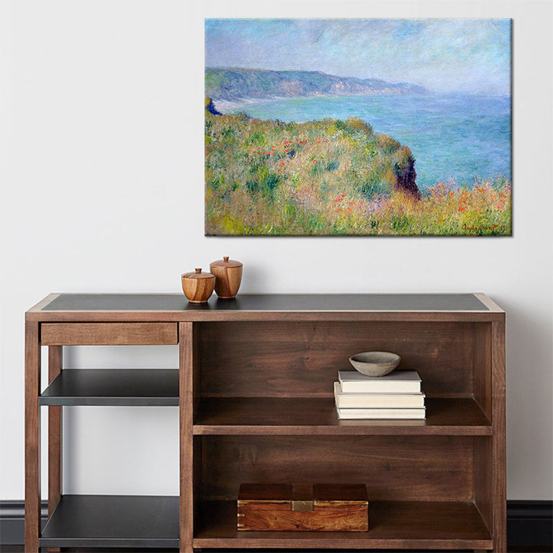 Frendorf | Modern Seashore Mountain Painting Set von 2 Grünen Strukturierten Leinwand Wandkunst für Zuhause