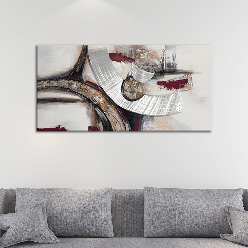 Frendorf | Beige Abstracte Schilderij Textuur Oppervlak Moderne Woonkamer Wanddecoratie