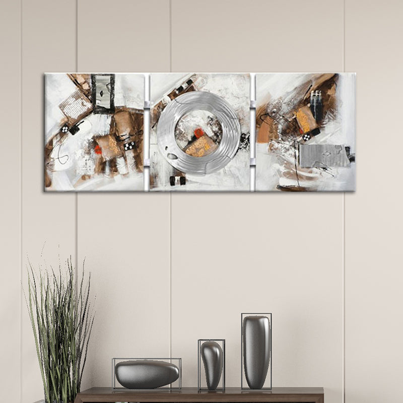 Frendorf | Beige Abstracte Schilderij Textuur Oppervlak Moderne Woonkamer Wanddecoratie