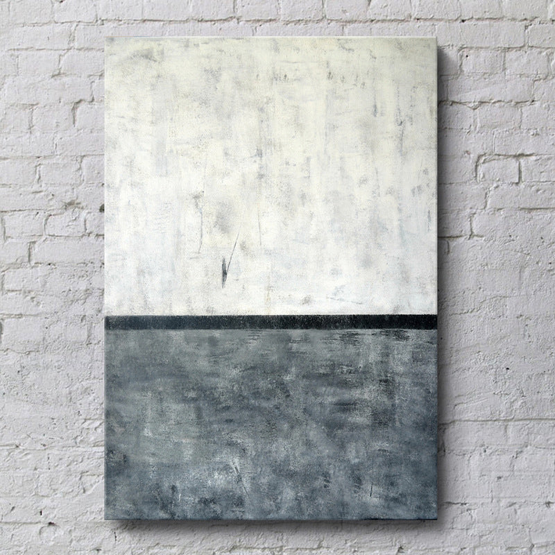 Frendorf | 2-Tone Kleur Blokkerende Canvas Grijs en Wit Minimalisme Muur Kunst Print voor Eetkamer