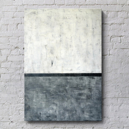 Frendorf | 2-Tone Kleur Blokkerende Canvas Grijs en Wit Minimalisme Muur Kunst Print voor Eetkamer