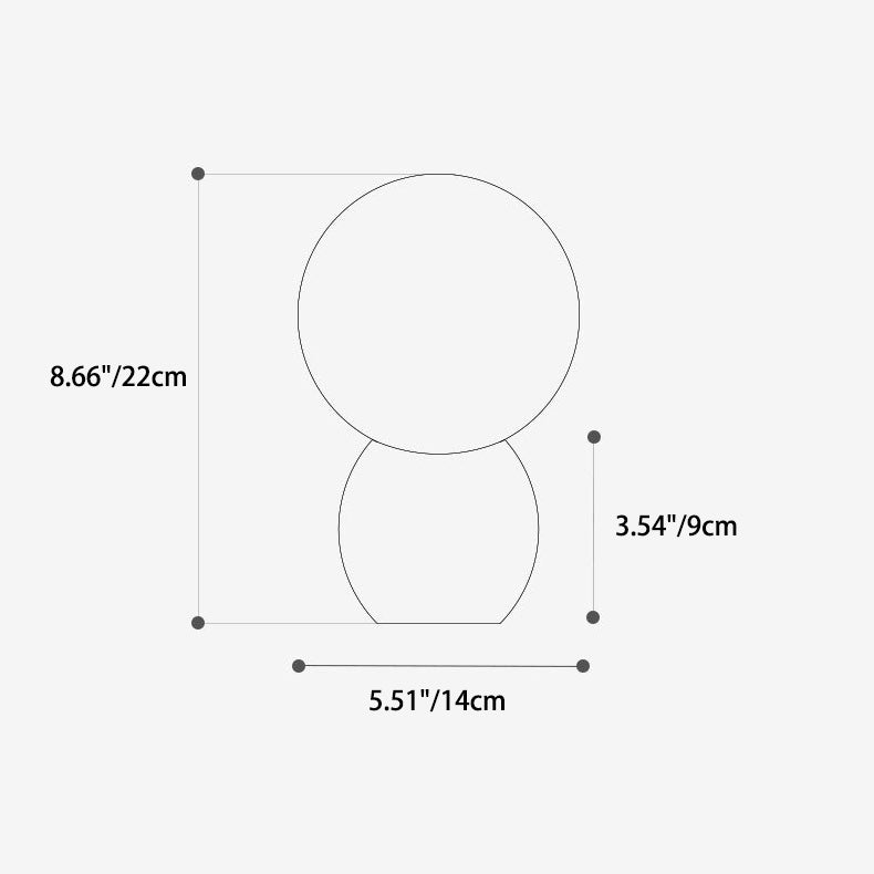 Frendorf | LuxeSphere Scandinavian Tischlampe | Holzsockel | Orb Glas-Design | Perfekt für Schlafzimmer & Wohnzimmer | Stimmungslicht