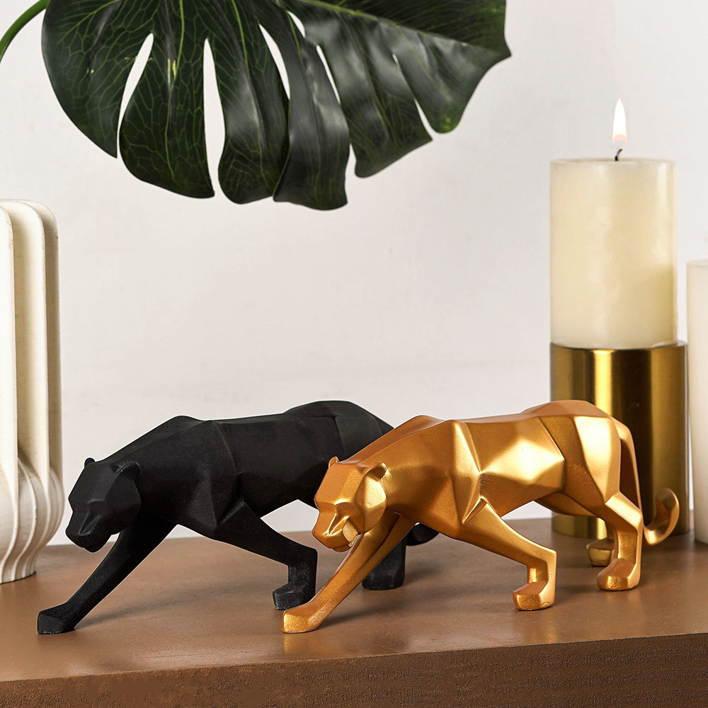Geometrische Pantherstatue der modernen Kunst