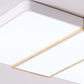 Zeitgenössische skandinavische quadratische rechteckige Kombination Holz Eisen LED Deckenleuchte für das Wohnzimmer