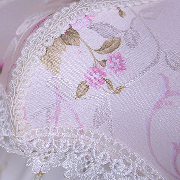 Frendorf | LaceLux Europäische Tischlampe | Stoff & Spitze | Elegante Harzfuß-Leuchte | Dekoration & Beleuchtung