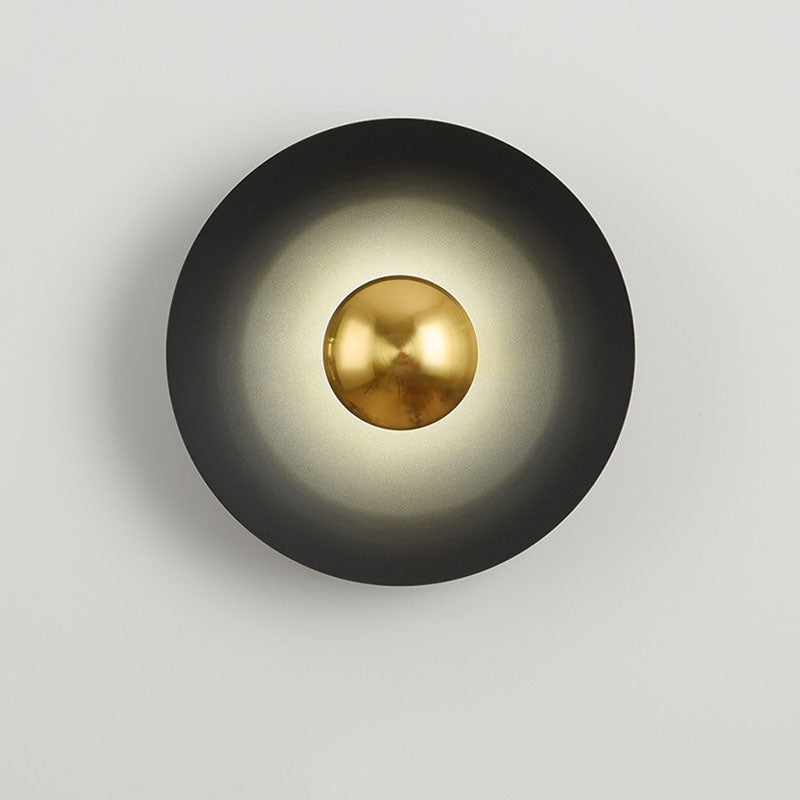 Contemporary Creative Macaron Flying Saucer Hardware LED Wall Sconce Lamp For Bedroom