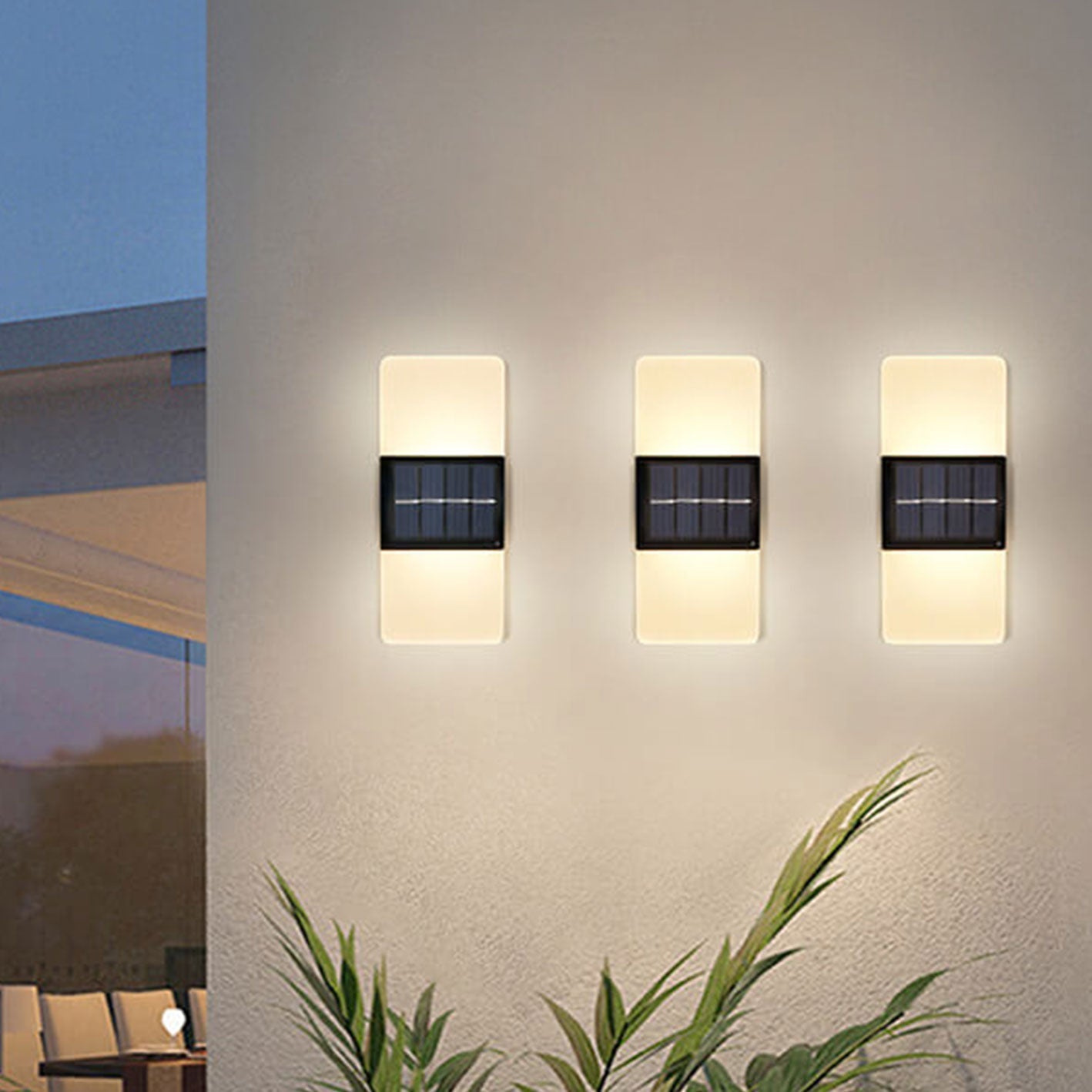 Frendorf | LumaZen Solar LED-Wandlampe | Wetterfest | Solarbetriebene Außenbeleuchtung | Garten- & Terrassen-Deko