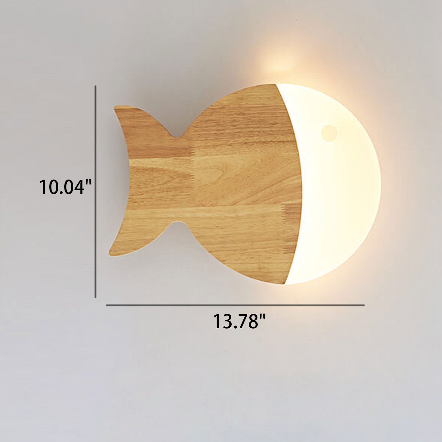 Frendorf | Fynnora Nordic Wandlampe | Eiche & Acryl | Minimalistisches Fisch-Design | LED Beleuchtung