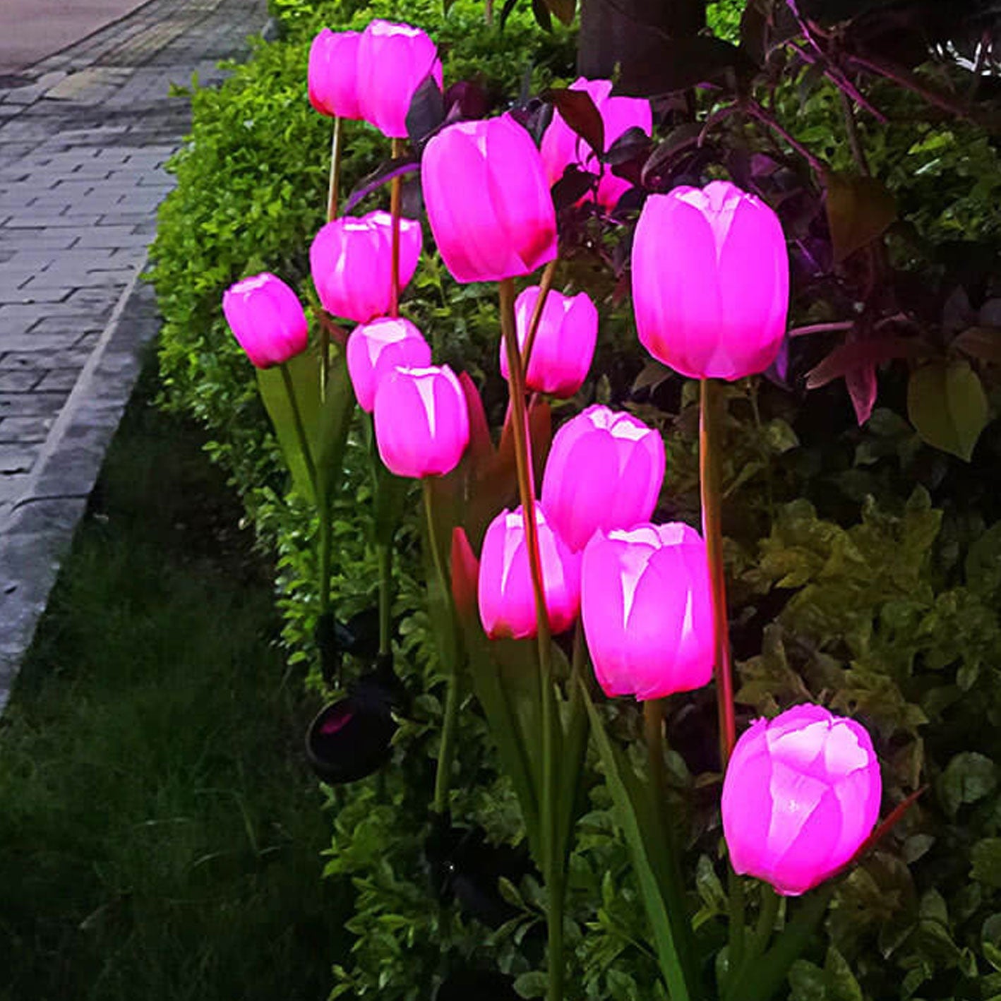 Solar Tulpe Rasenlicht Außen Garten LED Tulpe Blumenlicht Bodenstecker Landschaftslicht