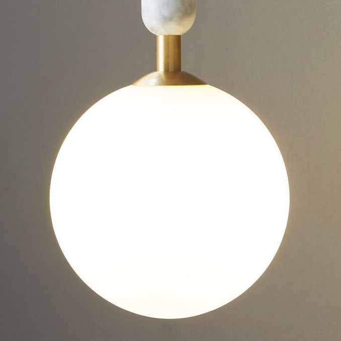 Frendorf | Marbelis Sphere LED Wandleuchte | Moderner Luxus | Marmor-Arm & Kugelschirm | Dekorative Beleuchtung