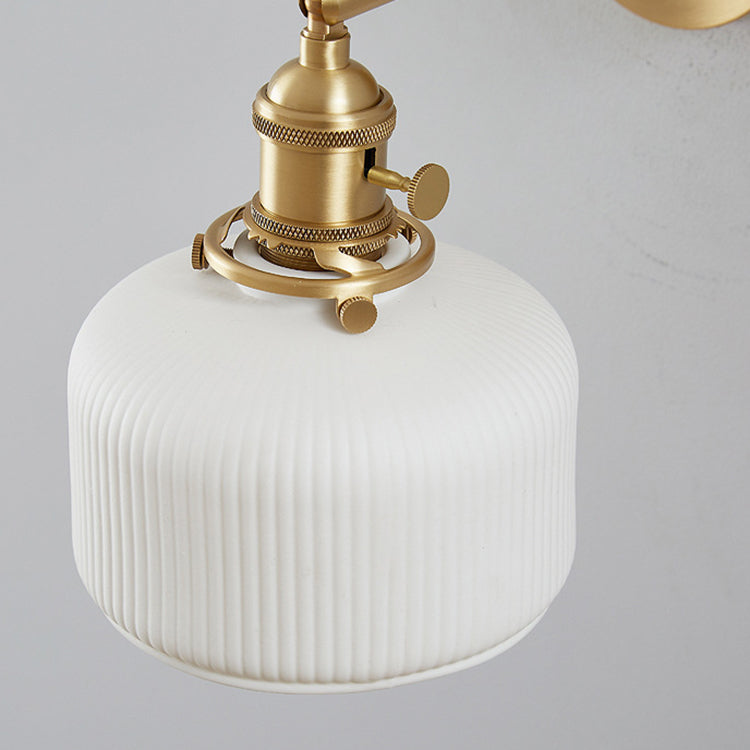 Frendorf | StripoLux Moderne Wandlampe | Minimalistische Keramik-Wandleuchte | Streifendesign | Ambientebeleuchtung