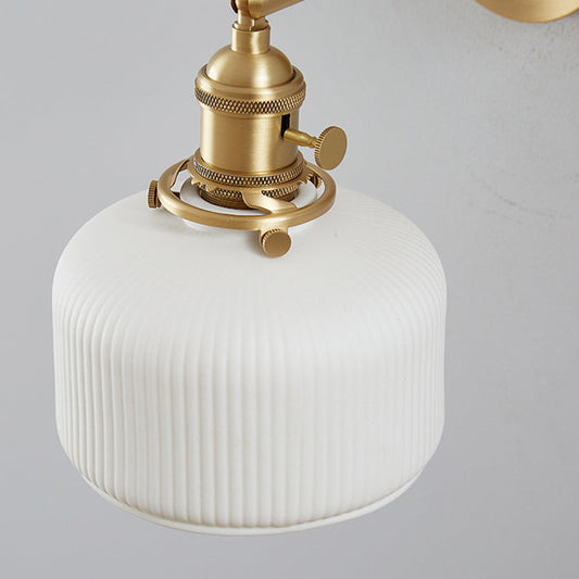 Frendorf | StripoLux Moderne Wandlampe | Minimalistische Keramik-Wandleuchte | Streifendesign | Ambientebeleuchtung