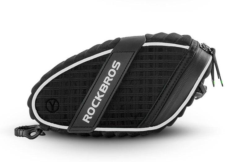 Frendorf | Wasserfeste und schlammfeste Fahrradsattel Tasche, mit reflektierendem Streifen und Befestigungsband, kompatibel mit den meisten Fahrrädern