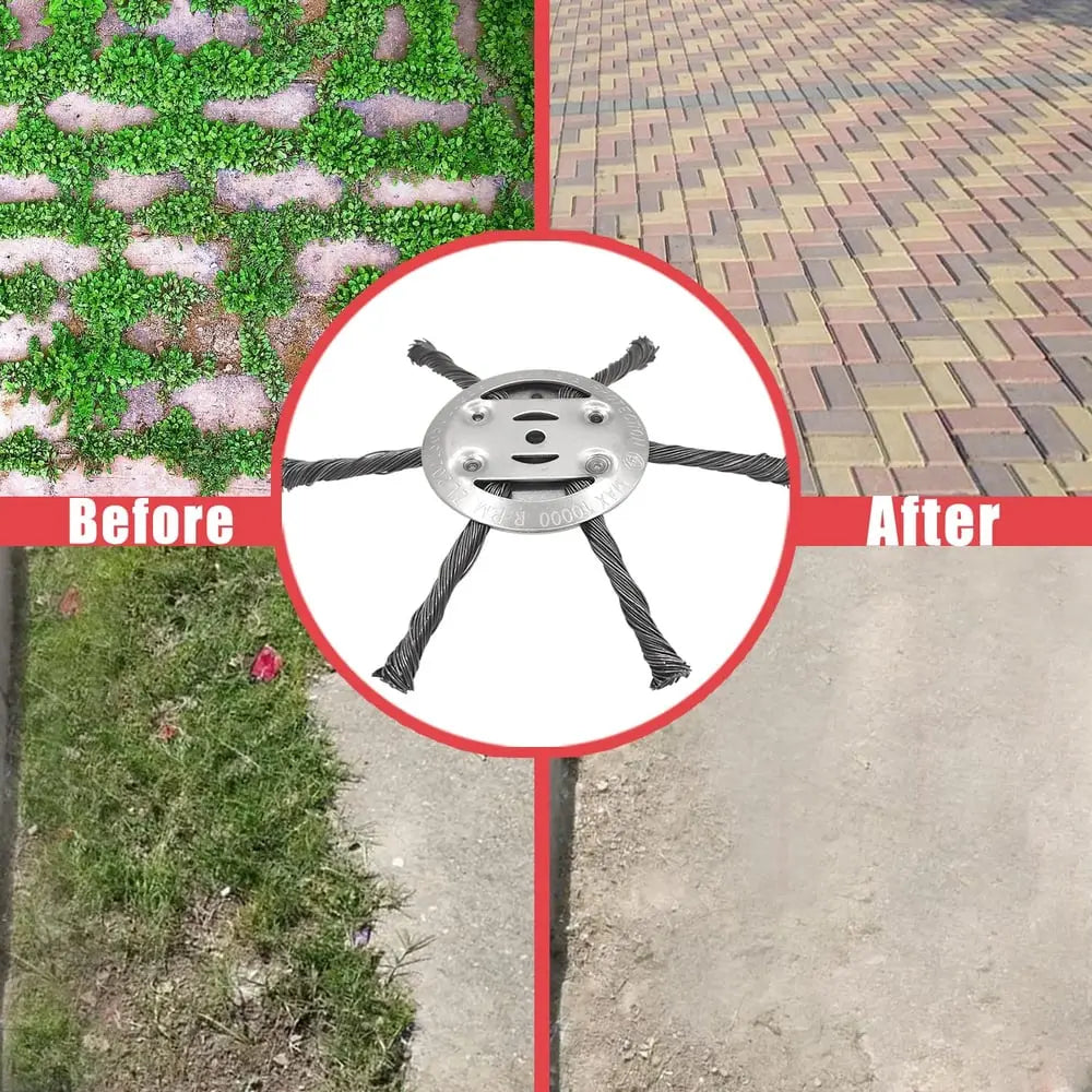 Frendorf | 15 cm Drahtbürstenkopf für Rasentrimmer – Unkrautbürste für Hof, Wege & Garten