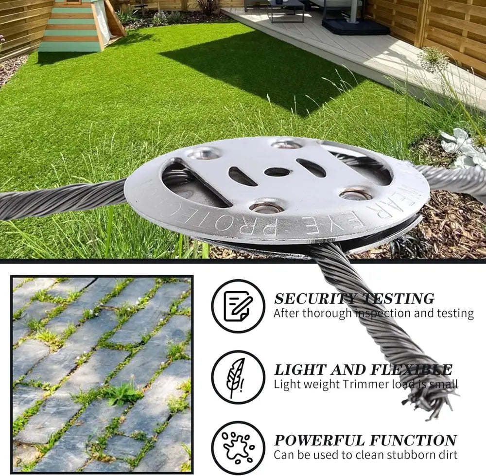 Frendorf | 15 cm Stahlbürsten-Trimmerkopf – Sicher für Beton- & Steinflächen geeignet