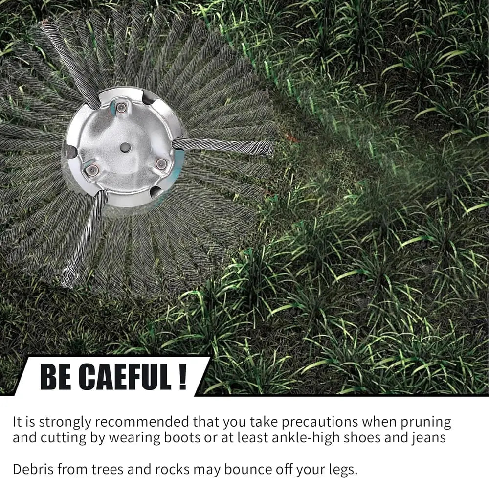 Frendorf | 15 cm Stahlbürsten-Trimmerkopf – Sicher für Beton- & Steinflächen geeignet