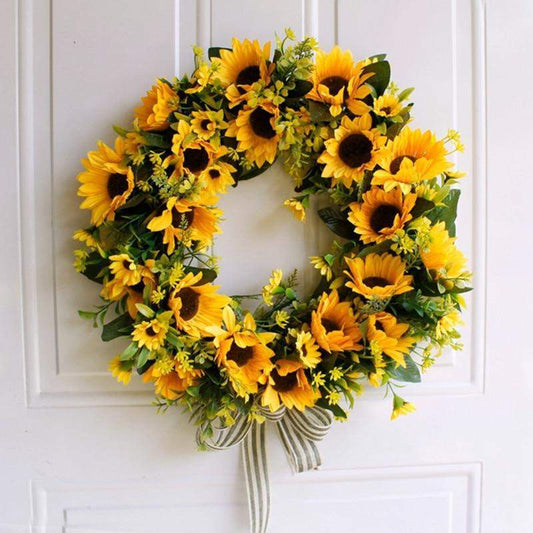 Frendorf | 16'' Goldene Künstliche Sonnenblumenkranz