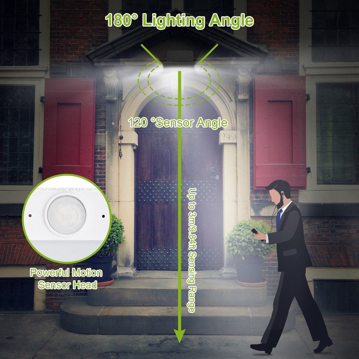 Frendorf | 16 LEDs Außen Solar Wandleuchten