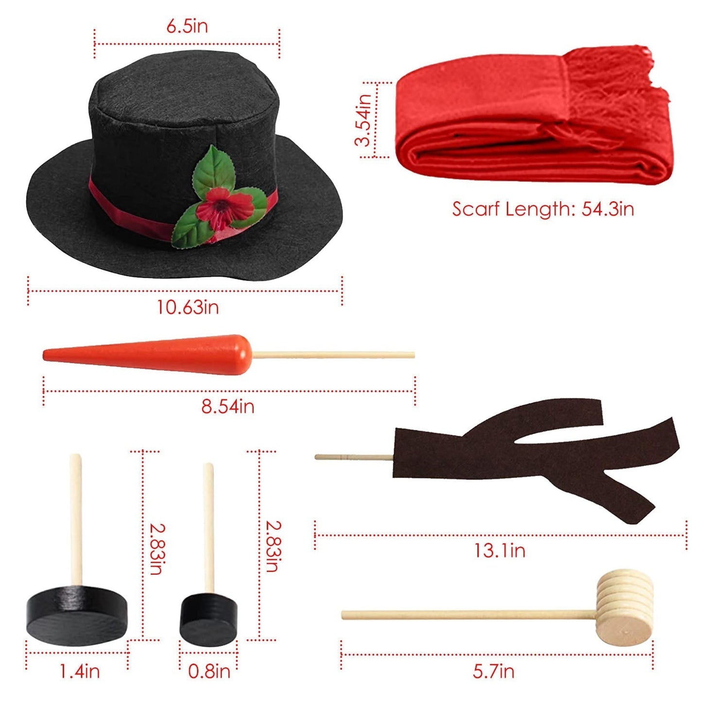 Frendorf | 16-teilige: Schneemann Dekorationsanzug Kit