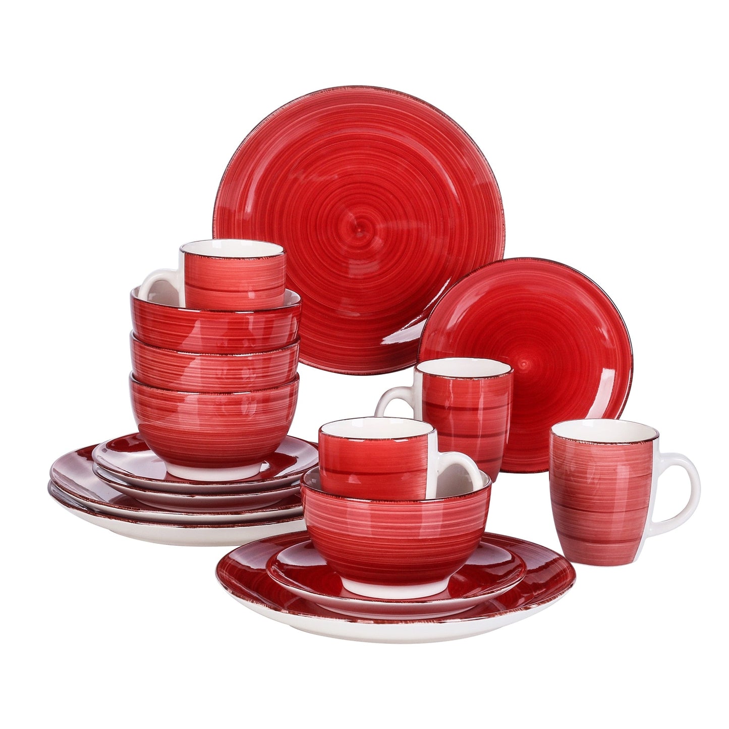 Frendorf | 16-Teiliges Porzellan Dinner Set Vintage Look Keramik Teller Set