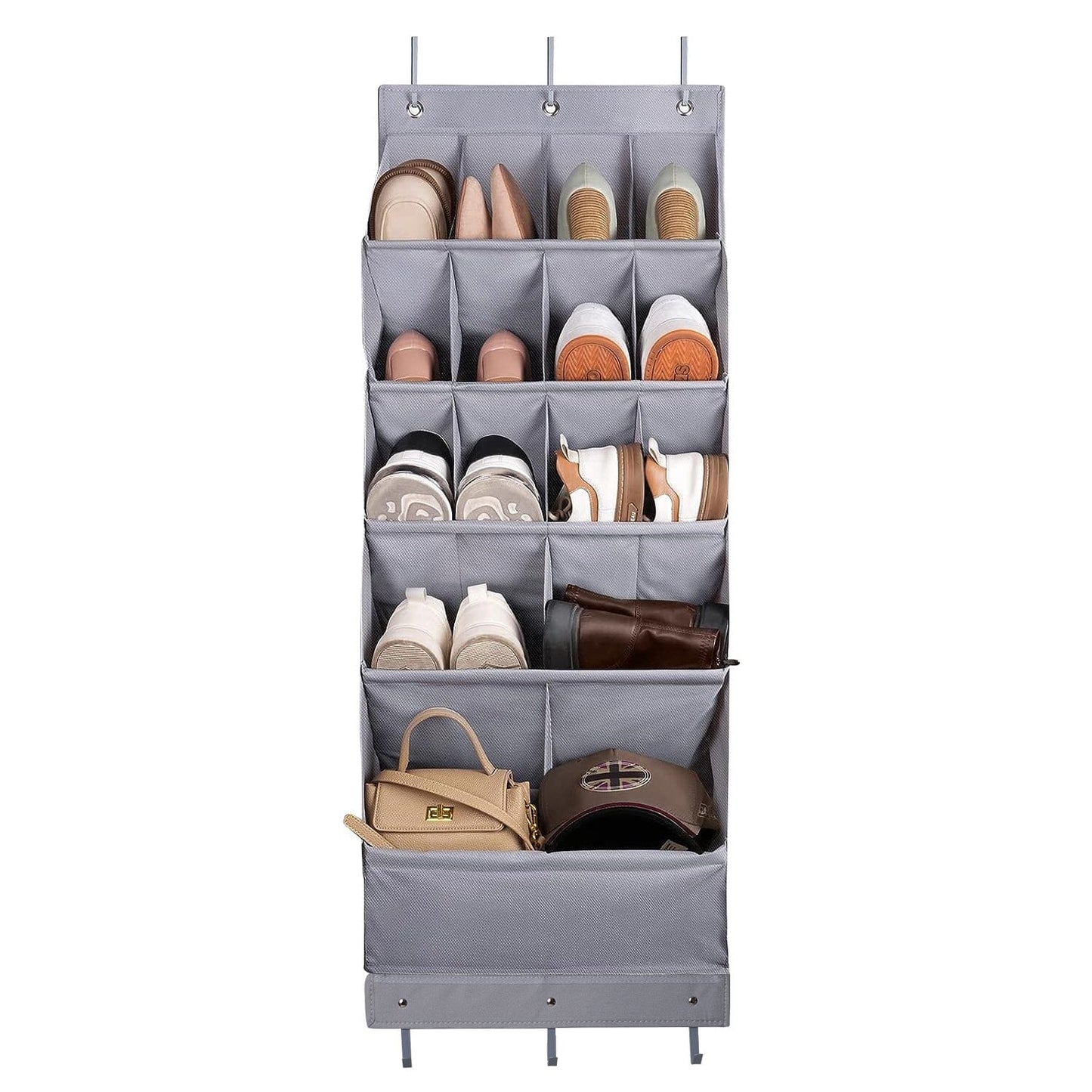 Frendorf | 16 Taschen Schuh-Organizer Über Der Tür 5-stufig mit 6 Haken