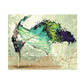 Frendorf | Modernistische Vrouw Danst Wandkunst Canvas Textured Groene Schilderij voor Woonkamer