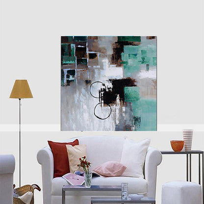 Frendorf | Blaue Pinselstrich Wandkunst Abstraktes Gemälde Minimalistische Texturierte Leinwanddruck