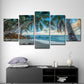 Tropix Beach Kokosnussbäume Leinwand Wandkunst Blau Mehrteilige Wanddekoration für das Wohnzimmer