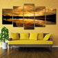 Gelbe zeitgenössische Leinwand Kaibab Lake Sundown Landschaftswandkunst für das Wohnzimmer