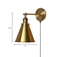 Frendorf | 1 Glühbirne Geschwungene Wandlampe Retro Stil Messing Metall Wandlicht mit Stecker-Kabel für Wohnzimmer