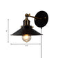 Frendorf | Schwarze Kegel-Wandleuchte Retro-Stil Metall 1 Glühbirne Esszimmer winkelverstellbare Wandleuchte mit Stecker-Kabel