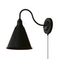 Frendorf | 1 Licht Geconfectioneerde Wandlamp met Stekkerkabel Industriële Zwarte Metalen Wandlamp voor Voordeur