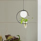 Industrielle Globe Metall Hängeleuchte 1 Leuchte Milchweiß/Rauchgrau Glas LED Pendelleuchte in Schwarz/Gold