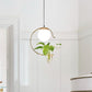 Industrielle Globe Metall Hängeleuchte 1 Leuchte Milchweiß/Rauchgrau Glas LED Pendelleuchte in Schwarz/Gold