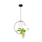 Industrielle Globe Metall Hängeleuchte 1 Leuchte Milchweiß/Rauchgrau Glas LED Pendelleuchte in Schwarz/Gold