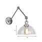 Frendorf | Dome Clear Glass Wandlamp Industrieel Eenvoudige Peertje Eetkamer Sconces Lamp in Chrome