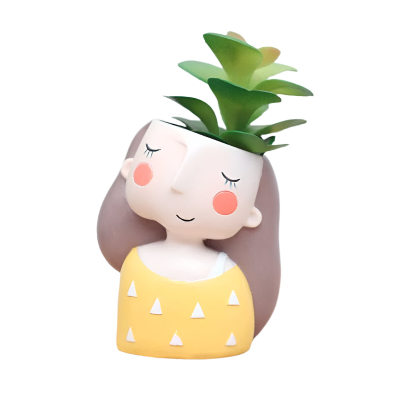 Frendorf | UrbanSprout Mini Resin Pflanzenset – Verspielte Sukkulentenbehälter