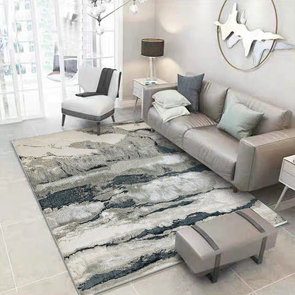 Frendorf | Grijze Oosterse Tapijt Polyester Inkt Was Schilderij Patroon Tapijt Wasbaar Antislip Ondergrond Tapijt voor Woonkamer