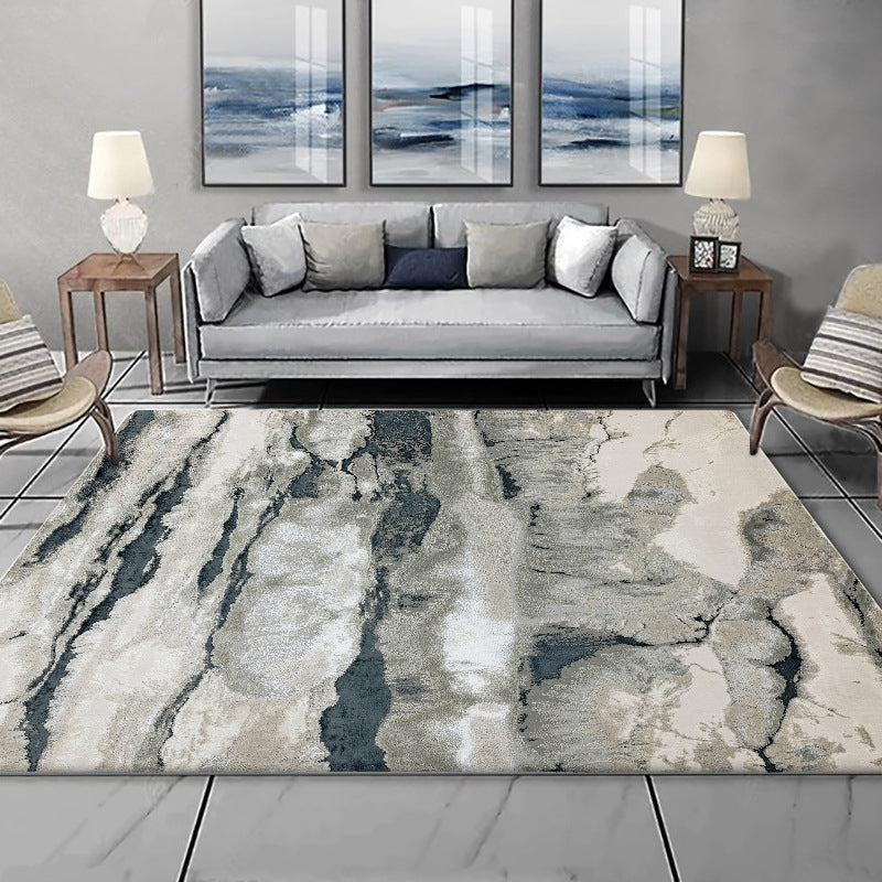Frendorf | Grijze Oosterse Tapijt Polyester Inkt Was Schilderij Patroon Tapijt Wasbaar Antislip Ondergrond Tapijt voor Woonkamer