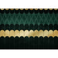 Frendorf | Funky geometrisches Muster Teppich Gold und Grün einfacher Teppich Polyester waschbar rutschfeste Unterseite Teppich für das Wohnzimmer