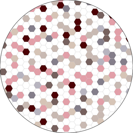 Frendorf | Besonderer Moderner Teppich mit Weißen Punkten Sechseckmuster Teppich Polyester Waschbarer Teppich für Wohnraumdekoration