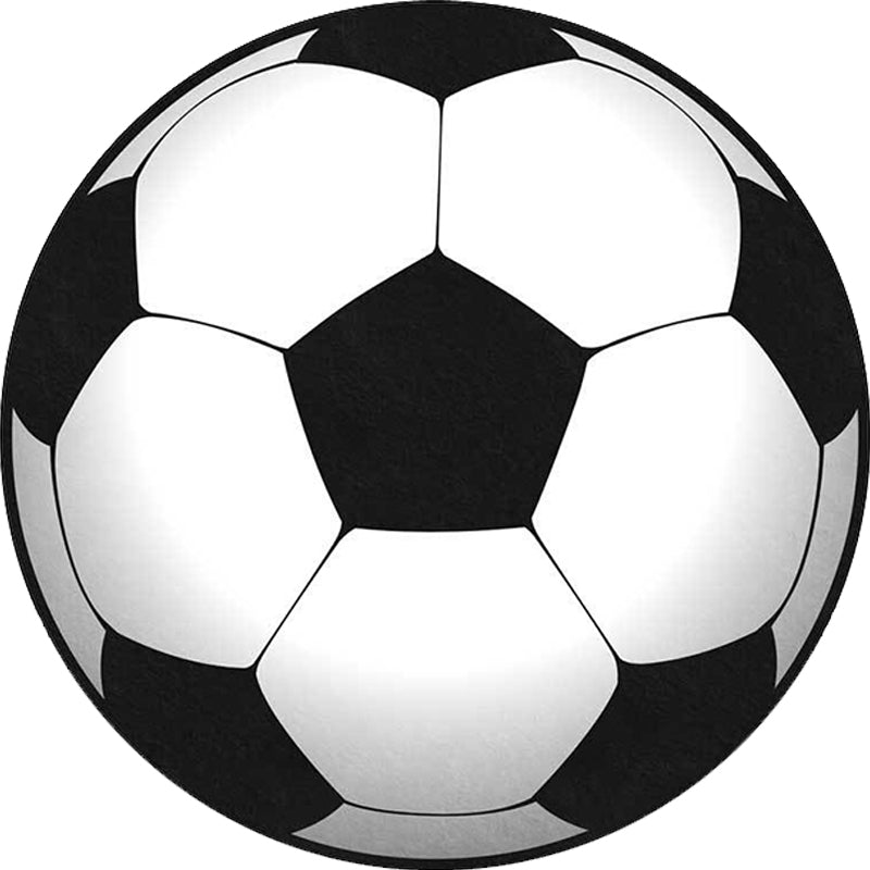 Frendorf | Zwart en Witte Kinderkamer Tapijt Kinderen Sport Voetbal Patroon Gebied Tapijt Polyester Wasbaar Vlekbestendig Vloerkleed