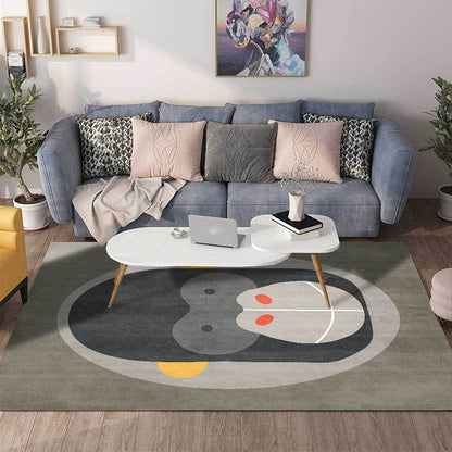 Frendorf | Casual Kids Tapijt in Grijs Dier Orang-oetan Patroon Tapijt Polyester Vlekbestendig Vloerkleed voor Kinderkamer