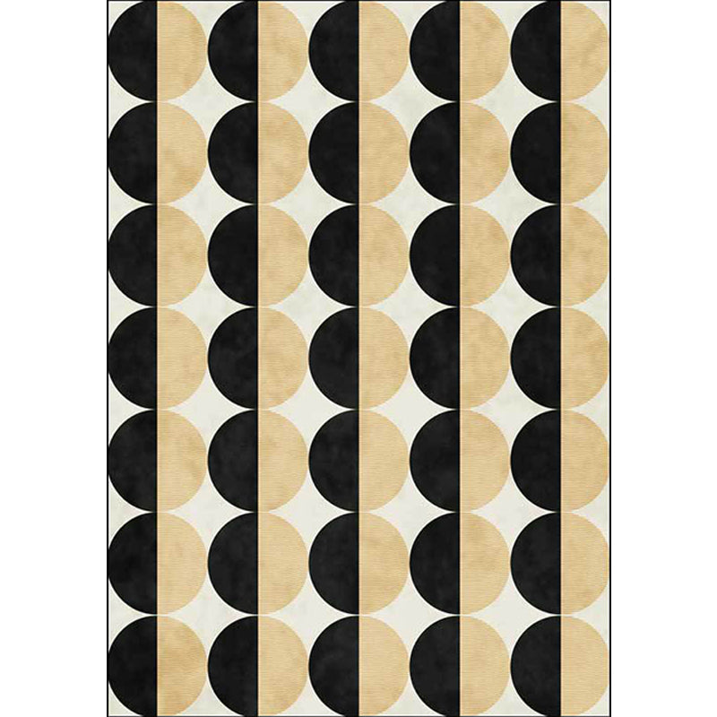 Stylischer geometrischer Musterteppich in Gold und Schwarz Nordic Teppich Polyester waschbar rutschfeste Rückseite Teppich für das Wohnzimmer