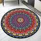 Americana Tribal Muster Teppich Rot Polyester Teppich Maschinenwaschbar Rutschfester Bereichsteppich für Schlafzimmer
