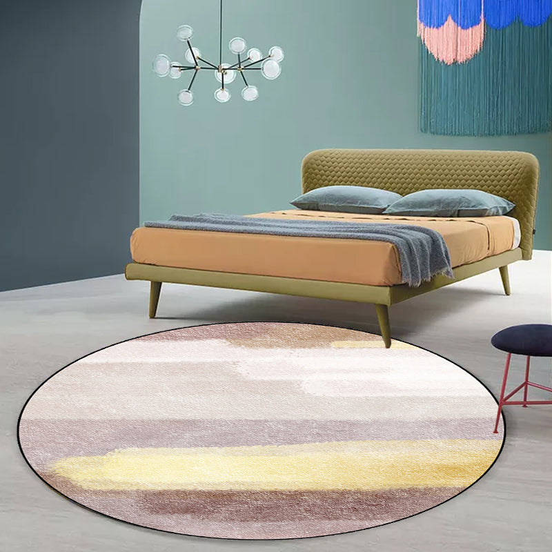 Frendorf | Brauner moderner Teppich Polyester abstrakter Teppich waschbar rutschfeste Unterlage Teppich für das Wohnzimmer