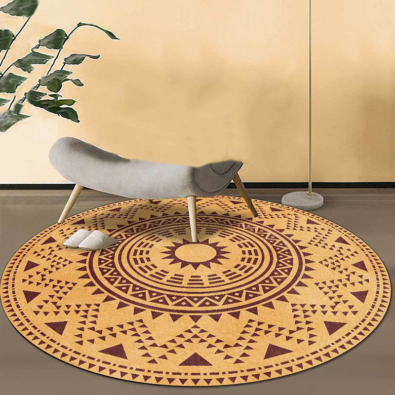 Frendorf | Blauer und grüner südwestlicher Teppich Polyester geometrisches Muster Teppich waschbar rutschfeste Unterlage Teppich für Wohnzimmer