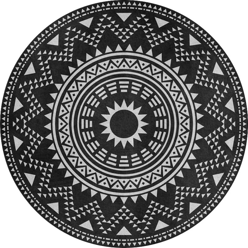 Frendorf | Blauer und grüner südwestlicher Teppich Polyester geometrisches Muster Teppich waschbar rutschfeste Unterlage Teppich für Wohnzimmer