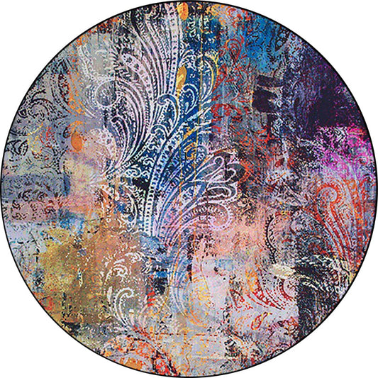 Frendorf | Blau Multicolor Moderner Teppich Polyester Paisleymuster Teppich Waschbar Rutschfeste Unterlage Teppich für Wohnzimmer